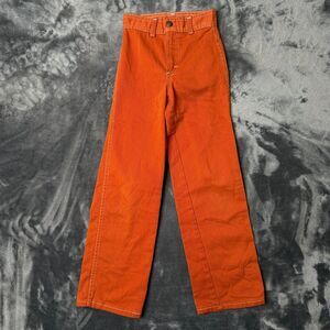 Vintage Garan Kids Wide Leg Orange Pants Size 8 Pumpkin Patch Back Pockets